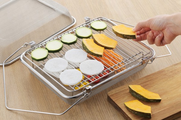 ヨシカワ（yoshikawa） ドライフルーツや干し野菜が作れるコンパクトなステンレス角型干しかご YJ3477 thumbnail 5