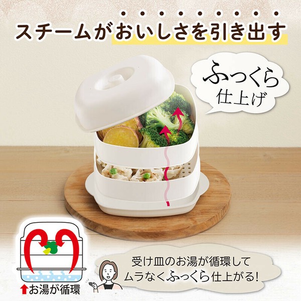 TableCraft（テーブルクラフト） 蒸し器 2段 ホワイト 510-57 thumbnail 4