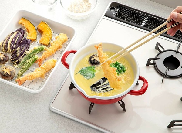 高木金属（TAKAGI METAL） ホーローフライ & フォンデュ鍋 20cm ガス火・IH対応 レッド HT-20RW thumbnail 2