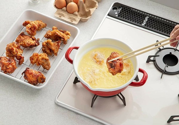 高木金属（TAKAGI METAL） ホーローフライ & フォンデュ鍋 20cm ガス火・IH対応 レッド HT-20RW thumbnail 3