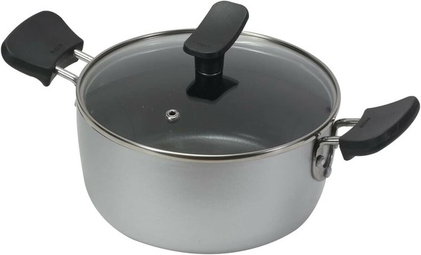パール金属（PEARL LIFE） チーノ 両手鍋 18cm ガラス蓋付 IH対応 オール熱源対応 ふっ素加工 HB-6562 thumbnail 2