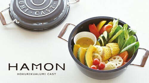 北陸アルミニウム（hokua） HAMON琺瑯鍋 無水調理鍋 青墨 21cm＜日本製＞【ガス火専用】