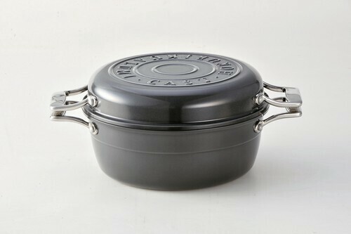 北陸アルミニウム（hokua） HAMON琺瑯鍋 無水調理鍋 青墨 21cm＜日本製＞【ガス火専用】 thumbnail 2