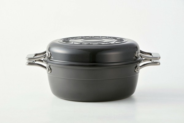 北陸アルミニウム（hokua） HAMON琺瑯鍋 無水調理鍋 青墨 21cm＜日本製＞【ガス火専用】 thumbnail 7