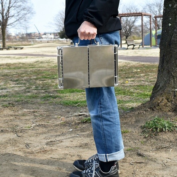 和平フレイズ（FREIZ） パークレーン 折りたたみステンレスバーベキューコンロS 12人用 レジャー アウトド thumbnail 8