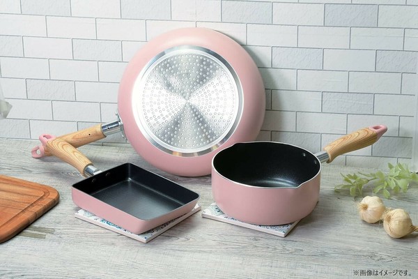 パール金属（PEARL LIFE） ナチュラルクックピュア 平鍋18cm(ピンク) HB-6659 thumbnail 8