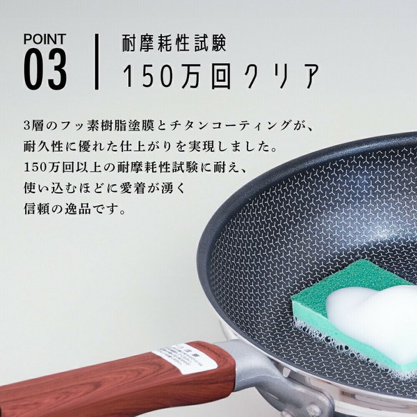 PARK LANE（パークレーン） ネオ チタンコート フライパン 20cm K-10585 ガス火・IH thumbnail 4