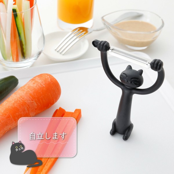 Astro（アストロ） ピーラー ブラック 黒猫 日本製 ステンレス 皮むき器 T字型 サビにくい 510-23 thumbnail 3