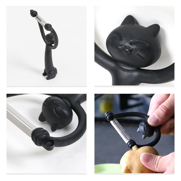 Astro（アストロ） ピーラー ブラック 黒猫 日本製 ステンレス 皮むき器 T字型 サビにくい 510-23 thumbnail 4