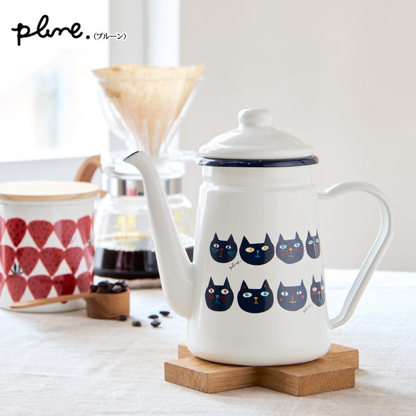 plune.(プルーン) ホーローカフェポット「ミミココモモ」 コーヒーポット 珈琲 湯沸かし キャンプ ガス火専用 thumbnail 2