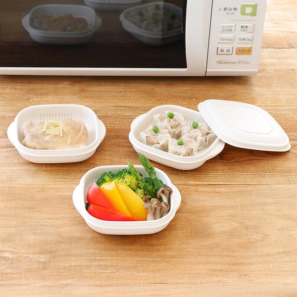 TableCraft（テーブルクラフト） 蒸しザル付き 保存容器 ホワイト 3個組 白 510-56 thumbnail 7