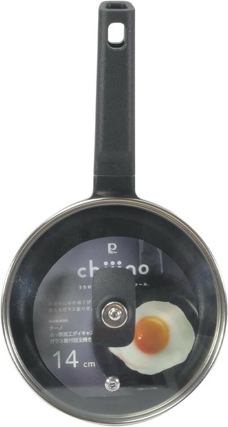 パール金属（PEARL LIFE） チーノ 目玉焼 14cm ガラス蓋付 ダイキャスト ガス火専用 ふっ素加工 HB-6565 thumbnail 4
