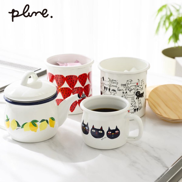 plune.(プルーン) ホーローティーポット「レモン」 珈琲 紅茶 お茶 茶こし付 ポット 湯沸かし ガス火専用 thumbnail 2