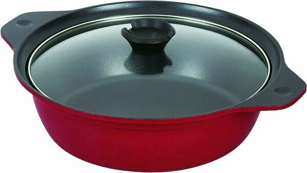 パール金属（PEARL LIFE） 卓上鍋26㎝ ふっ素加工IH対応ガラス蓋付 ステイドリーム  HB-5993 thumbnail 2