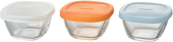 HARIO（ハリオ） HARIO ハリオ 耐熱 ガラス製 保存容器 3個入 カラフル 日本製 MKK-SI-2024