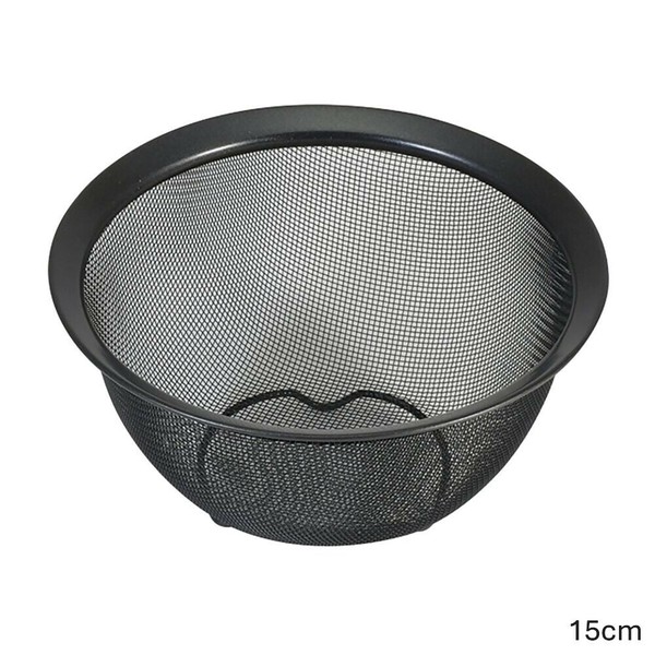リバティーコーポレーション(Liberty Corporation) シリコーン加工 ステンレス製 ボウル型ザル 15cm 足付 ブラック LD-447