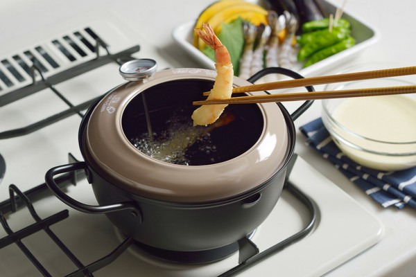 ヨシカワ（yoshikawa） グレージュ IH対応・コンパクトな温度計付天ぷら鍋 18cm 日本製 YJ3371 thumbnail 2