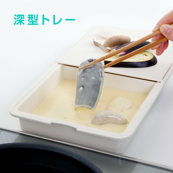 TableCraft（テーブルクラフト） まな板 アイボリー 3in1 トレー 水切りザル 510-09 thumbnail 3