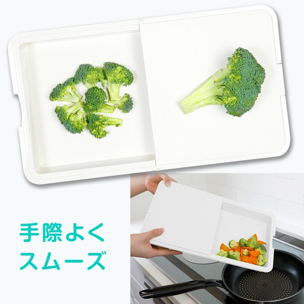 TableCraft（テーブルクラフト） まな板 アイボリー 3in1 トレー 水切りザル 510-09 thumbnail 6