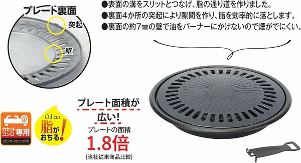 パール金属（PEARL LIFE） ブルーダイヤモンドコート 丸型 焼肉 グリル 34cm HB-6648 thumbnail 3