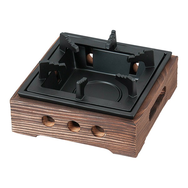 ときわ（Tokiwa） ［AL・木］120焼杉民芸調コンロ（台付） 【日本製 アルミ・木】 thumbnail 2