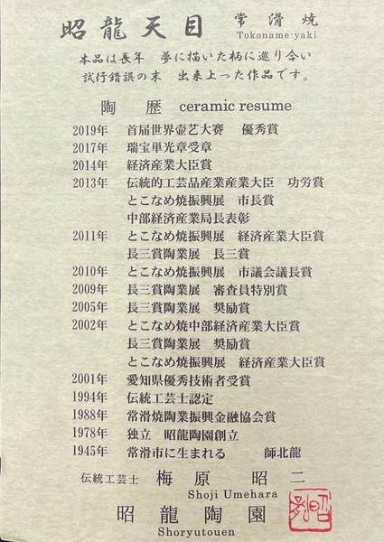 職人の『技』が光る急須です！■常滑焼急須昭龍丸型天目雅蓋急須 昭龍作 260cc thumbnail 10