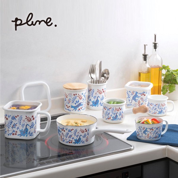 プルーン「Plune.」 ホーロープチミルクパン「ねこねこ」 ミニ 片手鍋 離乳食 ホットミルク ガス火専用 thumbnail 3