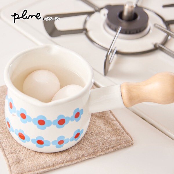 プルーン「Plune.」 ホーロープチミルクパン「ねこねこ」 ミニ 片手鍋 離乳食 ホットミルク ガス火専用 thumbnail 5