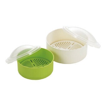 ヨシカワ レンジ蒸し器目皿付き（大・小セット） (4003057)