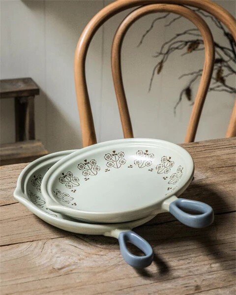 ≪予約商品≫早い者勝ち レトロ シングルハンドル 陶土鍋 陶磁器鍋 目玉焼き鍋 グラタン ホットプレート 画像の色 thumbnail 10