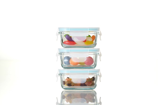 ヨシカワ オーブン対応・液漏れしにくい耐熱ガラス製保存容器ミニ角型3pcs thumbnail 6