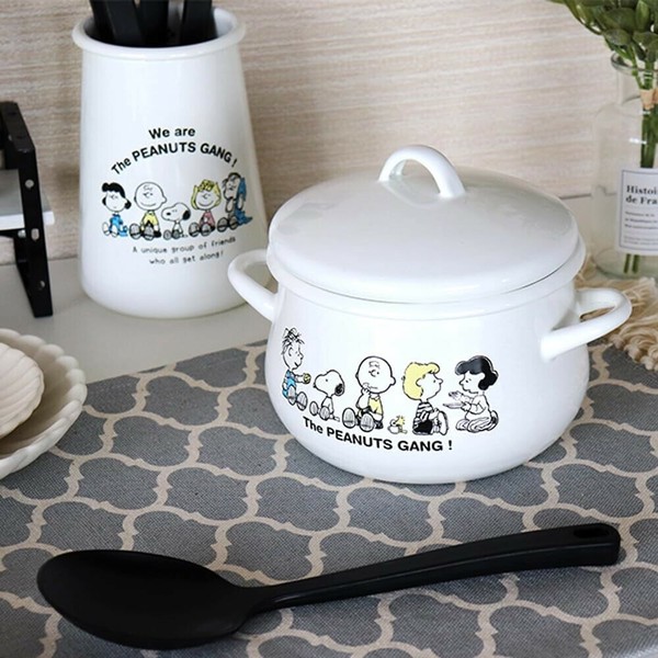 タマハシ ホーロー両手鍋 16cm スヌーピー 豊琺瑯 SNJ-2304 日本製 IH対応 thumbnail 4