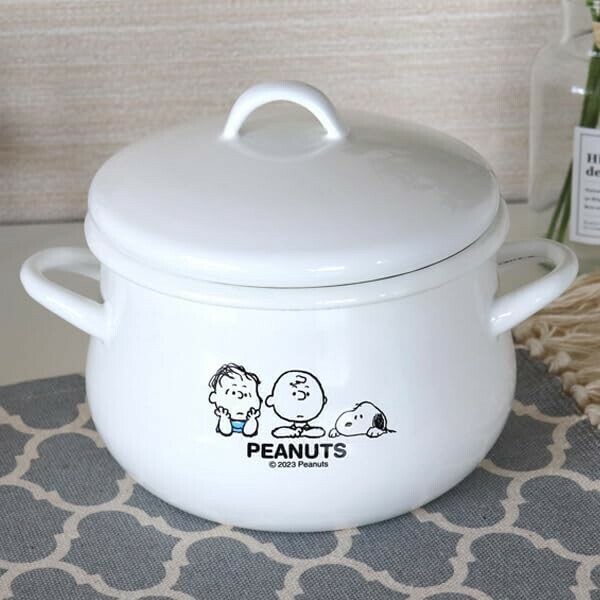 タマハシ ホーロー両手鍋 16cm スヌーピー 豊琺瑯 SNJ-2304 日本製 IH対応 thumbnail 5