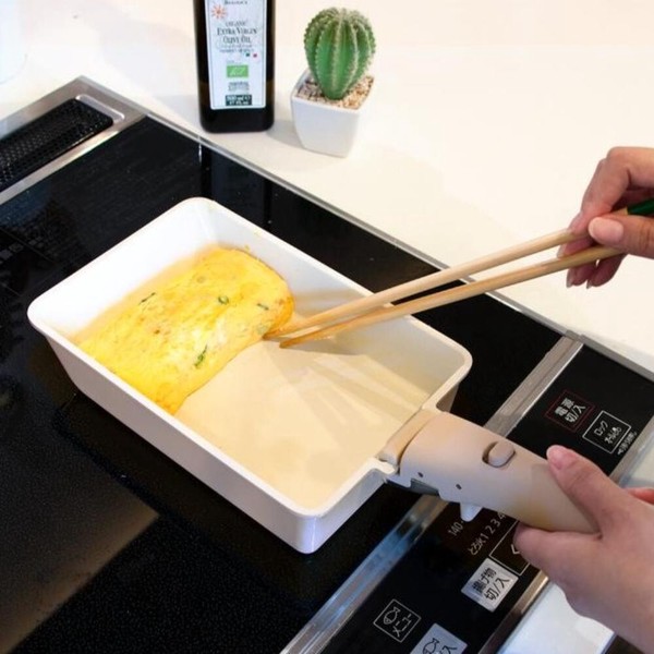 卵焼き器 フライパン 取っ手 3点セット IH ガス火対応 セラミック NM-5281 ICE cream thumbnail 5