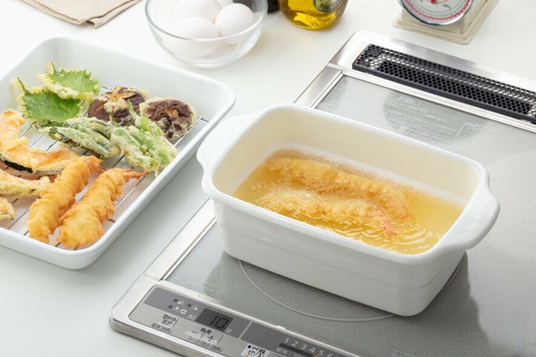 高木金属（TAKAGI METAL） ホーロー 天ぷら鍋 角型 ホワイト HT-KWW thumbnail 2