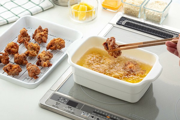 高木金属（TAKAGI METAL） ホーロー 天ぷら鍋 角型 ホワイト HT-KWW thumbnail 4