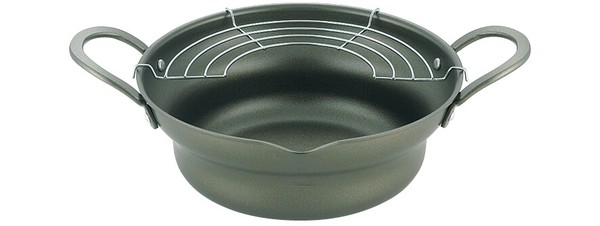 縁(えにし)広口揚げ鍋アミ付 22cm