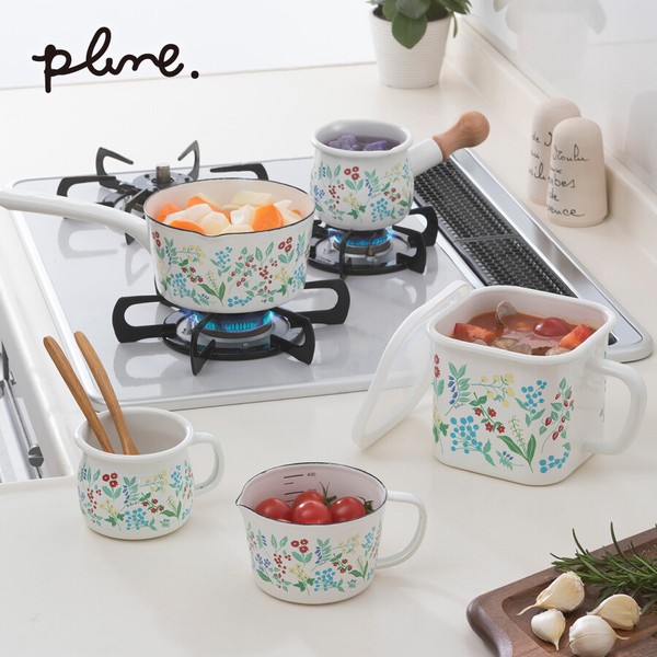 plune.(プルーン) ホーローミルクパン15cm「カラフルガーデン」 ソースパン 味噌汁 離乳食 ガス火・IH対応 thumbnail 2