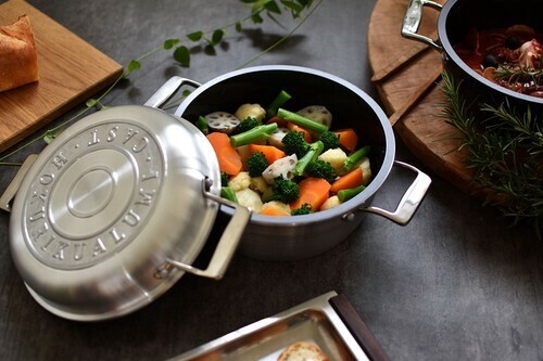 北陸アルミニウム（hokua） HAMON 無水調理鍋 しろがね 21cm ＜日本製＞【オール熱源対応】 thumbnail 10