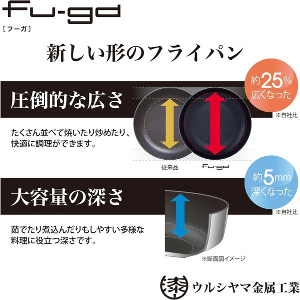 UMIC（ウルシヤマ金属工業） 楓雅フライパン 26cm 日本製 ガス火専用 FUG-F26 thumbnail 9