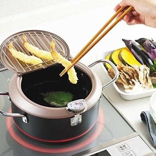 タマハシ 食彩亭 バット蓋付天ぷら鍋 20cm IH対応 温度計付き TP-7 thumbnail 3