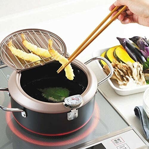 タマハシ 食彩亭 バット蓋付天ぷら鍋 20cm IH対応 温度計付き TP-7 thumbnail 4