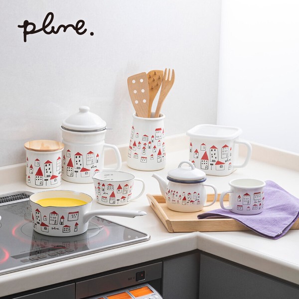 plune.(プルーン) ホーローティーポット「akaiyaneno」 珈琲 紅茶 お茶 茶こし付 ポット 湯沸かし ガス火専用 thumbnail 2