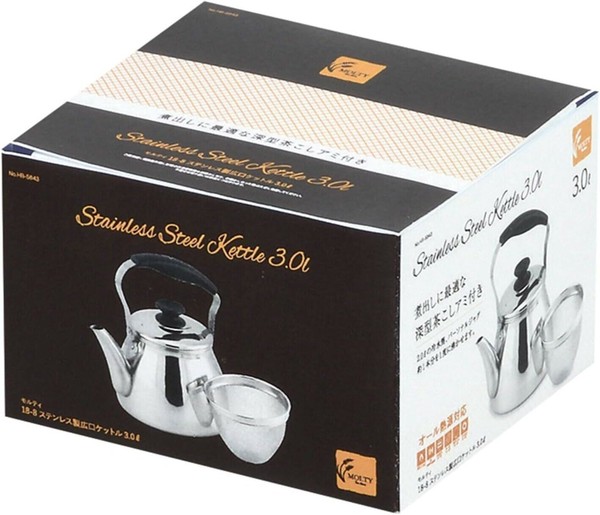 パール金属（PEARL LIFE） モルティ 広口ケットル 茶こしアミ付 3.0L 18-8 ステンレス製 オール熱源対応 HB-5643 thumbnail 10