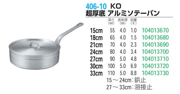 仔犬印（KOINU） アルミソテーパン 超厚底 21cm thumbnail 2