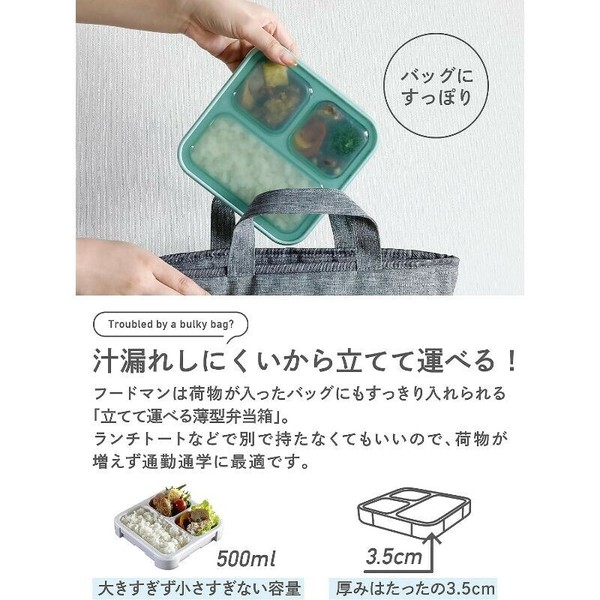 CB JAPAN（シービージャパン） シービージャパン 抗菌フードマン600 GRY グレー 弁当箱 1段 薄型 コンパクト スリム thumbnail 4