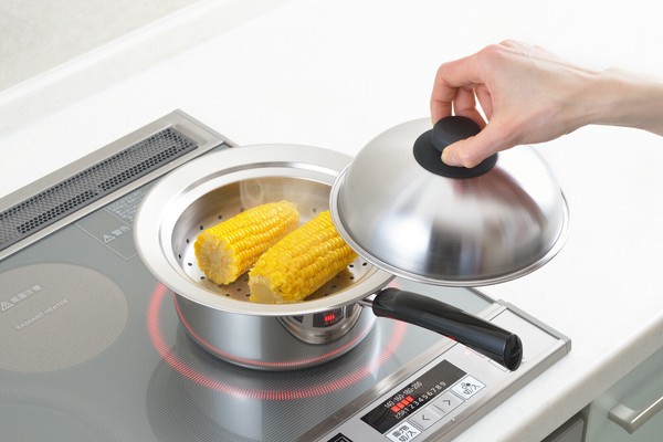 ヨシカワ 美味彩菜 お鍋にのせて使う蒸しプレート 18～20cm （フタ付） SJ2630 thumbnail 5