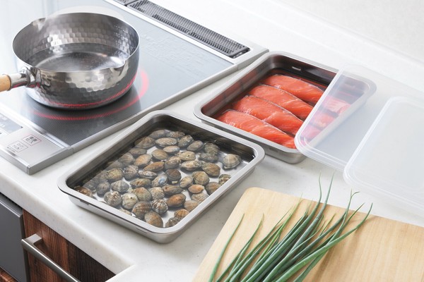 ヨシカワ（yoshikawa） 作り置きにも使える蓋付きステンレス浅型バット 2P 日本製 SJ3659 thumbnail 5