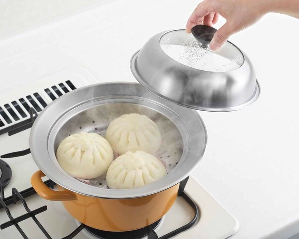 ヨシカワ（yoshikawa） 見える！ガラス蓋付き お鍋用蒸し器20-22cm YJ3626 thumbnail 5