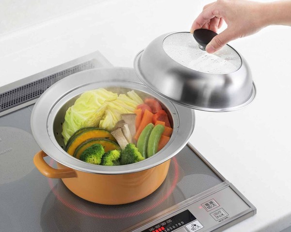 ヨシカワ（yoshikawa） 見える！ガラス蓋付き お鍋用蒸し器20-22cm YJ3626 thumbnail 7